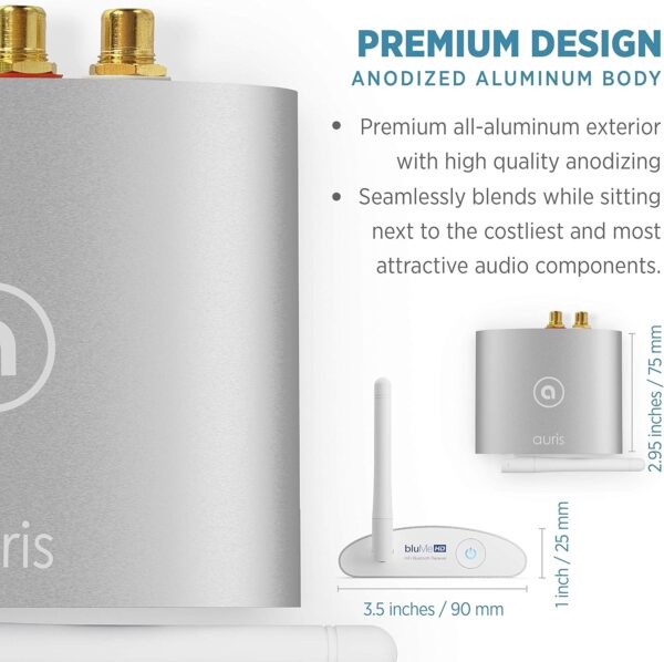 Auris Blume HD Receptor de música Bluetooth 5.0 Hi-Fi Adaptador de Audio inalámbrico con Audiophile DAC y aptX HD para Streaming a Home Stereo, Receptor AV o Amplificador estéreo - Image 8