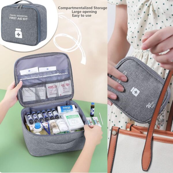 Seasboes 2 Pcs Botiquín de Primeros Auxilios, Impermeable y de Gran Capacidad Bolsa de Medicina, Primeros Auxilios Portátil Bolsa Emergencia, Bolsa de Almacenamiento, Bolsa para Medicamentos Hogar - Image 5