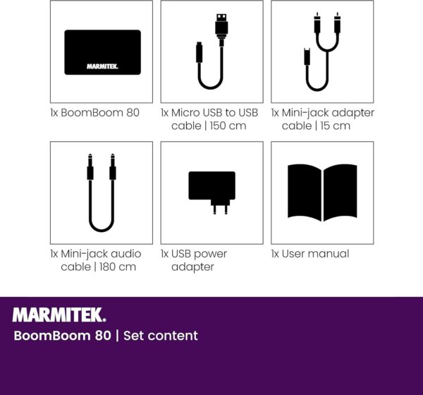 Receptor Bluetooth Audio - Marmitek BoomBoom 80 - NFC - Bluetooth a Conector de 3,5 mm - A2DP - Función de Espera - Transmita Música de Forma Inalámbrica a Través de Bluetooth a su Sistema Estéreo - Image 7