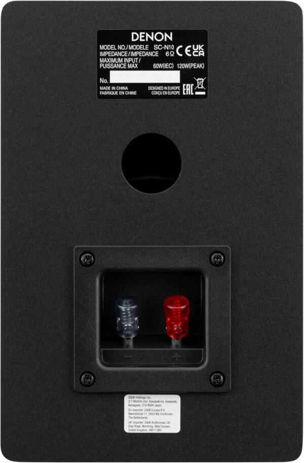 Denon SCN10BKEM - Altavoces de alta fidelidad bidireccionales para sistema de sonido de TV, 2 x 65 W, compatible con receptores y amplificadores, diseño elegante, color negro SCN10BKEM - Image 2