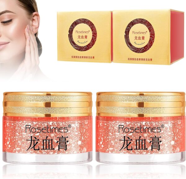 Crema Sangre de Dragon 2 Piezas, Crema de Sangre de Dragón de Retinol, Dragon 's Blood Easy Cream, Piel Hidratante y Reafirmante, Antiarrugas, Ilumina el Tono de la Piel