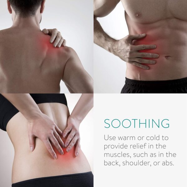 Navaris Bolsa de gel frío y calor - Compresa grande para aplicar en golpes lesiones de espalda hombro rodilla postparto - Reutilizable en microondas - Image 2