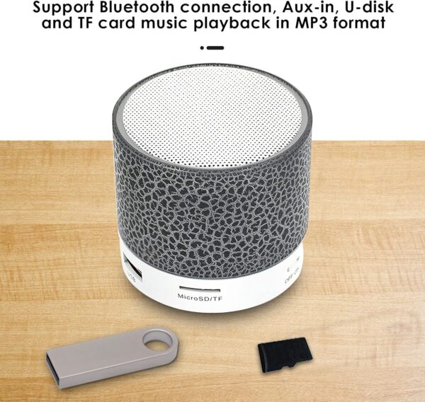 Queen.Y Inalámbrico Altavoz Bluetooth portátil, Altavoz Impermeable Audio HD, Mini Altavoz Subwoofer USB Reproductor de Música Soporte Impermeable U-Disk Tarjeta TF - Image 7