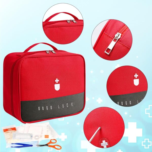 Bolsa de medicamentos, 5 piezas bolsa de medicamentos, bolsa de primeros auxilios impermeable, bolsa de emergencia médica de gran capacidad, bolsa de almacenamiento vacía para la escuela, viajes, - Image 3