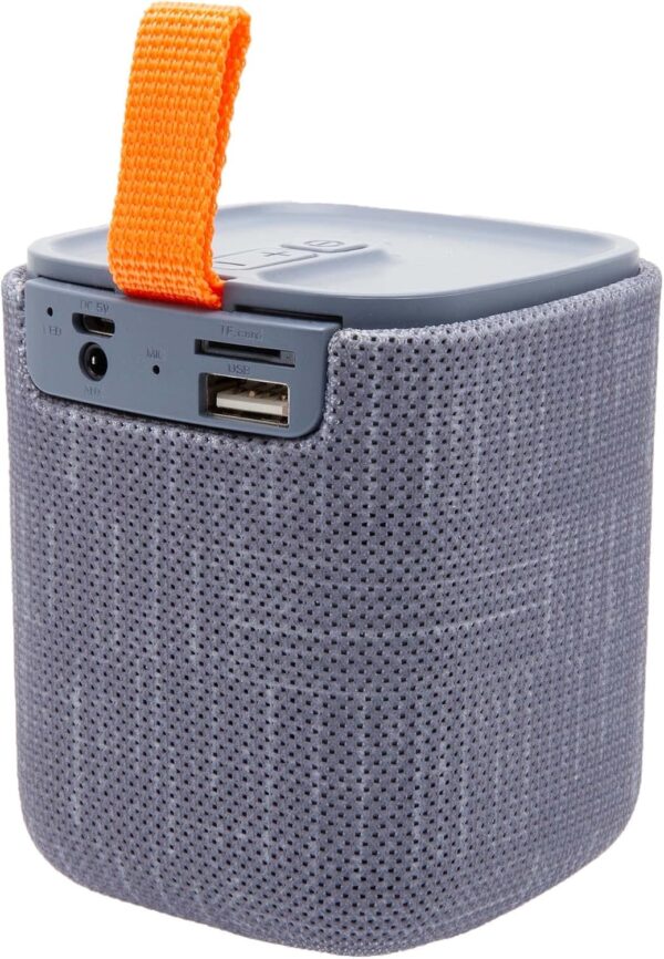 APM 571077 - Altavoz portátil con Bluetooth, Mini Altavoz inalámbrico, Formato Compacto, diseño Moderno, hasta 8 Horas de autonomía, Resistente a Las Salpicaduras de Agua IPX4, Gris, 571077 - Image 2