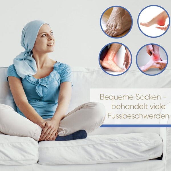 ICEHOF Calcetines de refrigeración con 4 acumuladores de frío – Tejido suave / 1 par con almohadillas de refrigeración Gel Terapia de Frío para Pies Dedos de los Pies en Quimioterapia Reumatismo - Image 6