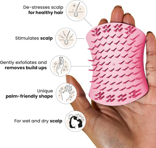Tangle Teezer The Scalp Exfoliator & Massager, Pretty Pink, Rosa - Image 4