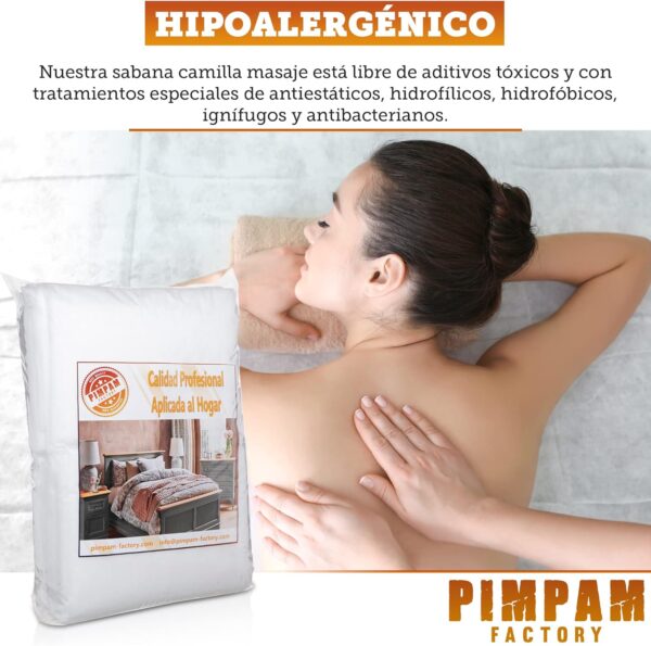 PimPam Factory - Pack 200 Sábanas de TNT Desechables 14gr - 80x200cm - Hipoalergénico - Repele Líquidos - No Ajustable - Ideal para Camas y Camillas de Masaje - 100% Reciclables - Image 6