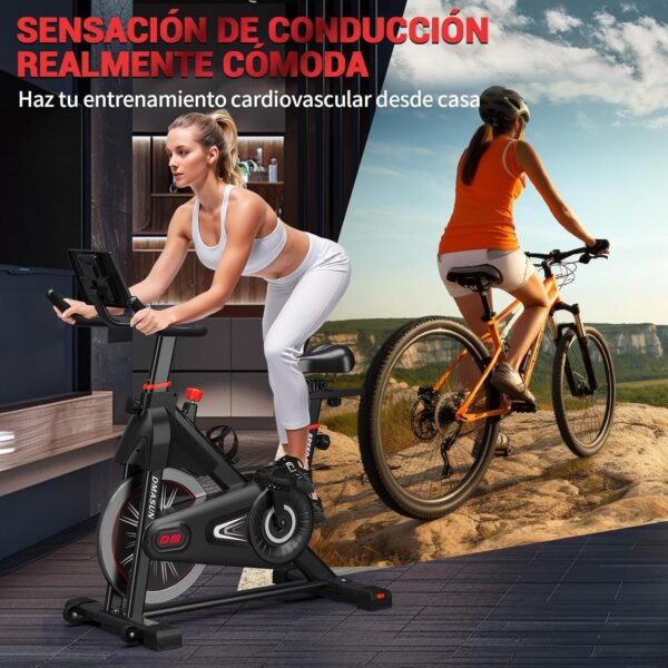 Bicicleta Estatica, Bici Estatica Profesional DMASUN con Portavasos, Ejercicio Silencioso Seguro, Cómodo Cojín Del Asiento, Capacidad 160 kg (Funda Sillin Bicicleta Estatica Incluida) - Image 8