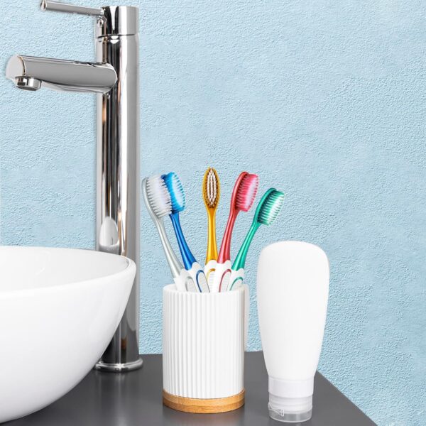 WLLHYF Cepillos de dientes extrasuaves, 5 unidades, portátil, manual, hilo dental, kit de viaje, cepillo de dientes de cerdas ultra limpias, cepillo de dientes sin dolor para encías sensibles de - Image 5