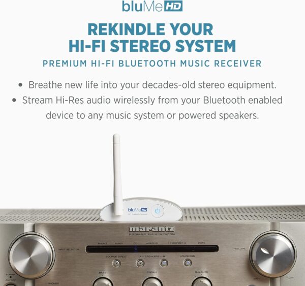 Auris Blume HD Receptor de música Bluetooth 5.0 Hi-Fi Adaptador de Audio inalámbrico con Audiophile DAC y aptX HD para Streaming a Home Stereo, Receptor AV o Amplificador estéreo - Image 2