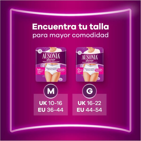 Ausonia Discreet Pants Compresas Incontienencia Mujer, 7 Unidades, Braguitas para Pédidas de Orina - Talla G, Blanco - Image 6