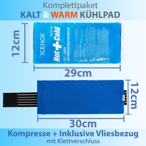 ICEHOF Compresa de frío o calor con funda de fieltro, suave, larga duración de enfriamiento, bolsa de gel - Image 2