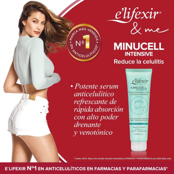 Elifexir Minucell Intensive | Sérum Anticelulítico Ultra Potente | Crema Drenante y Reafirmante | Combate Celulitis Resistente de Grado II y III | Reduce Piel de Naranja | Rápida Absorción | 150 ml - Image 2