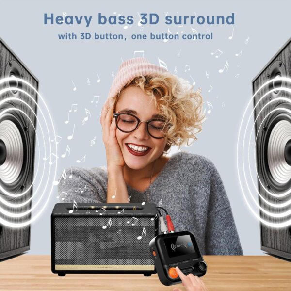 Dtaigou Receptor inalámbrico,Receptor inalámbrico para Altavoces | Adaptador de Amplificador inalámbrico con Cable de Audio de 3,5 mm,Admite Entrada de Tarjeta TF y Reproductor de MP3 - Image 2