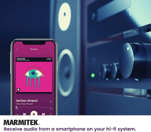 Receptor Bluetooth Audio - Marmitek BoomBoom 80 - NFC - Bluetooth a Conector de 3,5 mm - A2DP - Función de Espera - Transmita Música de Forma Inalámbrica a Través de Bluetooth a su Sistema Estéreo - Image 5