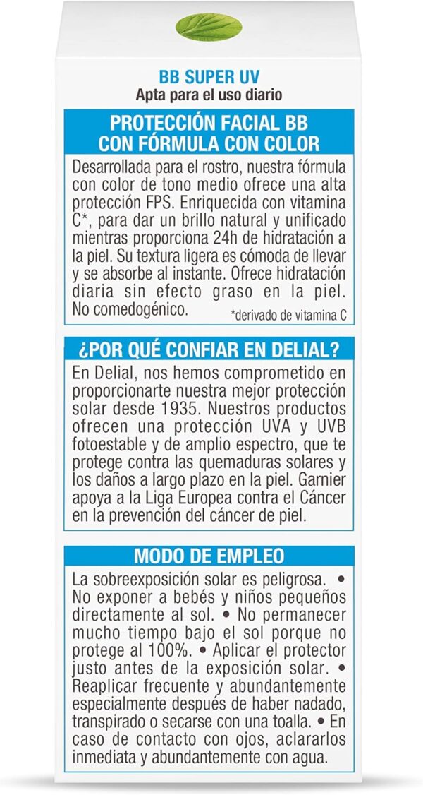 Garnier Delial Crema BB Protectora Facil con Vitamina C SPF50-50ml - Image 2