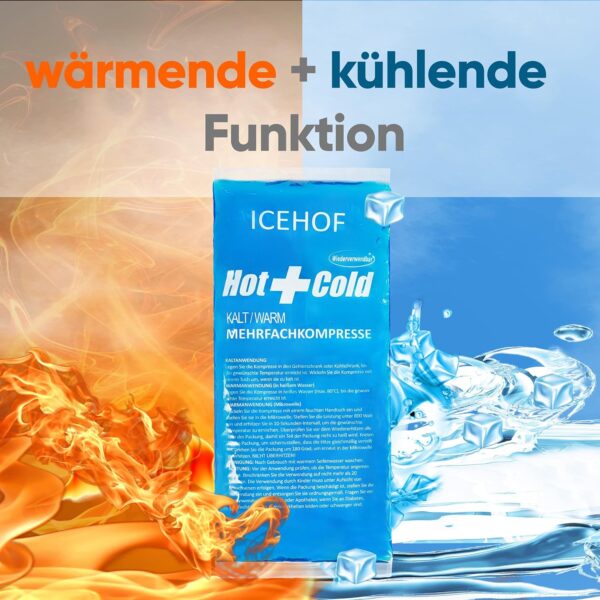 ICEHOF Compresa de frío o calor con funda de fieltro, suave, larga duración de enfriamiento, bolsa de gel - Image 6