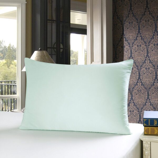 townssilk Funda de almohada de seda 100% 19 mm, seda pura de morera, seda de ambos lados, para el cabello, piel saludable, funda de almohada de seda, cremallera oculta, 1 pieza, 40 x 80 cm, verde