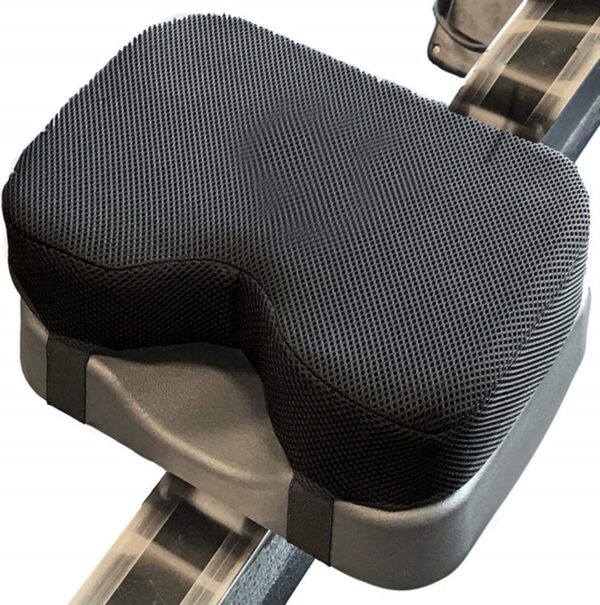 Kanu - Cojín de asiento de alto rendimiento para máquina de remo con espuma viscoelástica más gruesa, cubierta lavable y correa - Funciona también muy bien con bicicletas de ejercicio estacionarias - Image 4