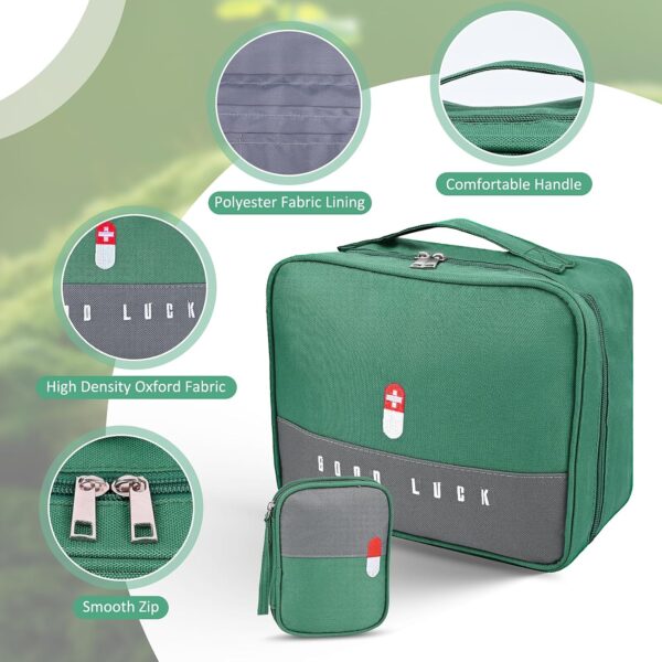 3 Pcs Bolsa de Medicina, Comius Sharp Bolsa de Medicamentos Vacía Portátil, Bolsa de Almacenamiento Impermeable para Viajes, Hogar, Oficina, Bolsa de Emergencia Vacía de 2 Tamaños 2 - Image 3