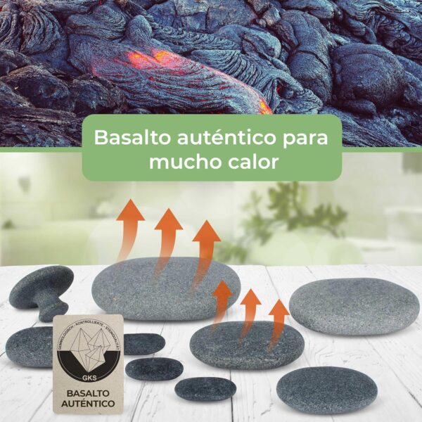 Piedras Calientes para los Dedos de los Pies [8 Unidades], Hot Sontes de Basalto Auténtico Certificado para Ofrecer Mucho Calor, Como Complemento de Su Hot Stone Massage Set - Image 3