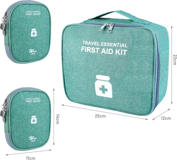 Bolsa de medicamentos para viajar, 3 unidades, bolsa de farmacia de viaje, bolsa vacía, bolsa de primeros auxilios, gran capacidad, bolsa de almacenamiento médico para el hogar, oficina al aire libre - Image 2