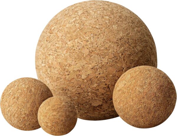 Bolas de corcho en varios diámetros – Bolas de corcho 3 cm, 4 cm, 5 cm, 10 cm – Diámetro a elegir (juego: 1 x 3 cm, 1 x 4 cm, 1 x 5 cm)