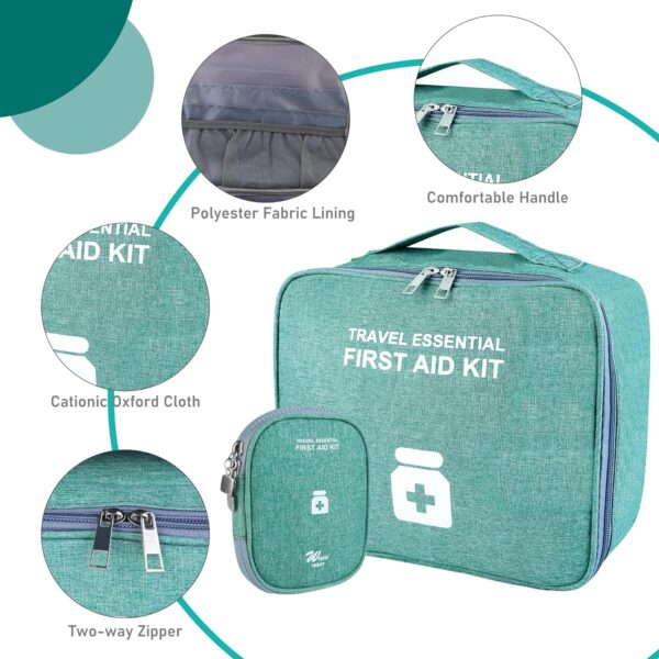 Bolsa de medicamentos para viajar, 3 unidades, bolsa de farmacia de viaje, bolsa vacía, bolsa de primeros auxilios, gran capacidad, bolsa de almacenamiento médico para el hogar, oficina al aire libre - Image 3