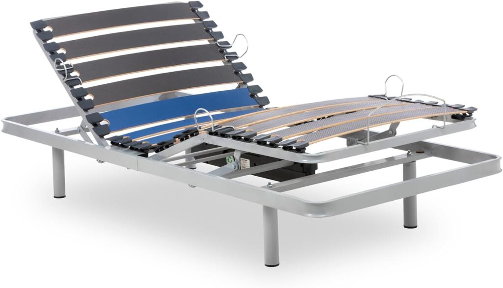 Geriafy - Cama Articulada Eléctrica Home Silver | 80x190 cm | Reforzada y Compacta | Mando por Cable