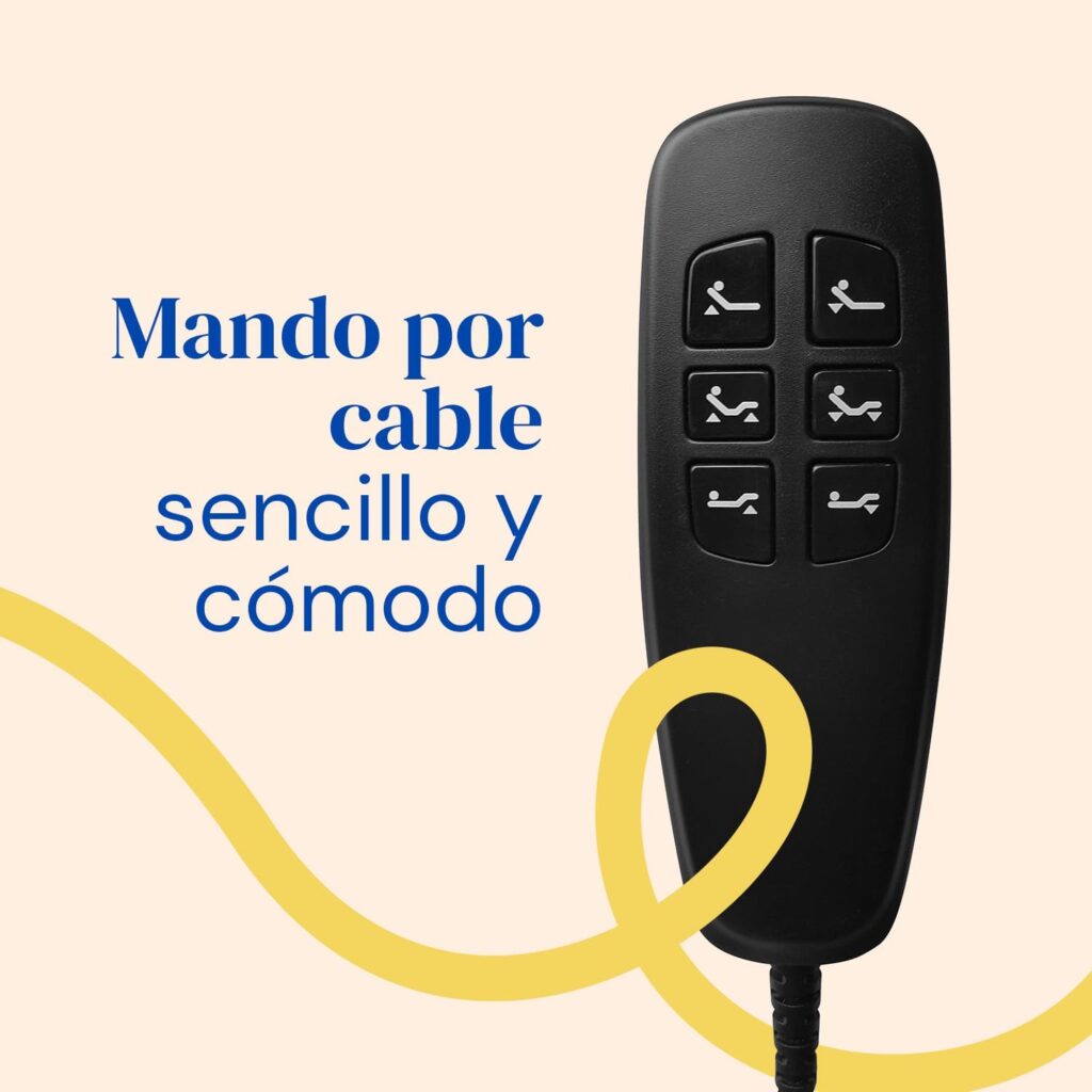 Geriafy - Cama Articulada Eléctrica Home Silver | 80x190 cm | Reforzada y Compacta | Mando por Cable